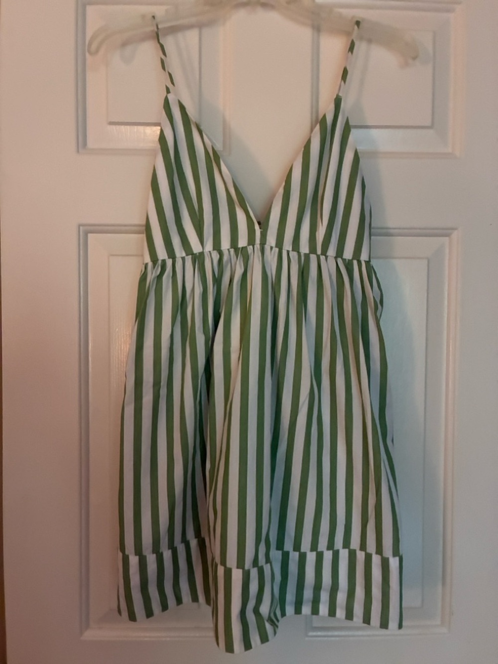 Abercrombie & Fitch green stripe babydoll dress, size XS